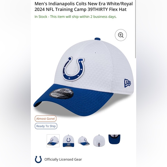 NWT Indianapolis Colts White Hat New Era Size XS/S - Picture 1 of 8